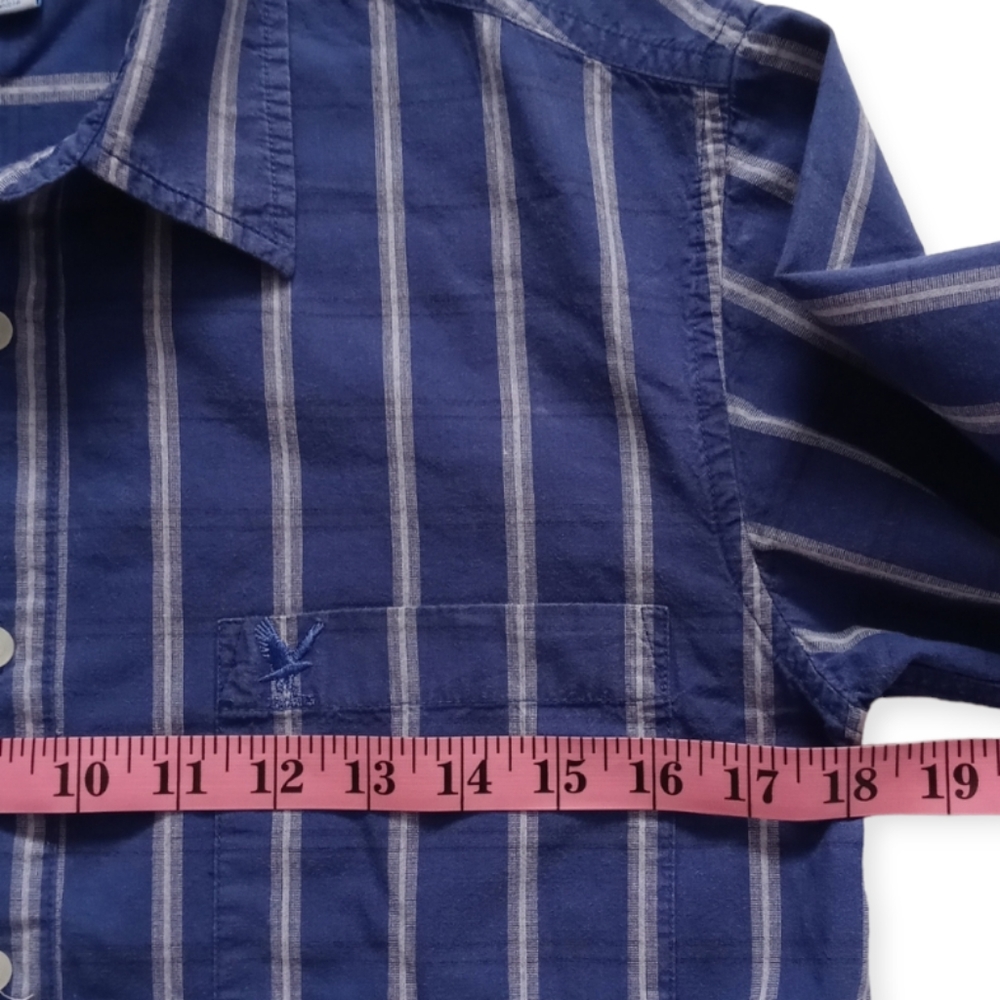 RADIUS BOYS BLUE GRAY BLACK PLAID LONG SLEEVE BUTTON DOWN SHIRT. SIZE S - Picture 6 of 11